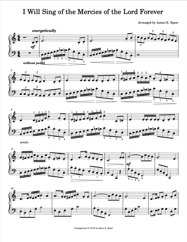 I Will Sing of the Mercies of the Lord Forever - Psalm 89:1 | Piano Solo